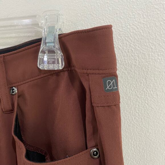 01. Algo Performance Pants Mens 33/34 Moisture Wicking Stretch Bitter Chocolate - Picture 7 of 9